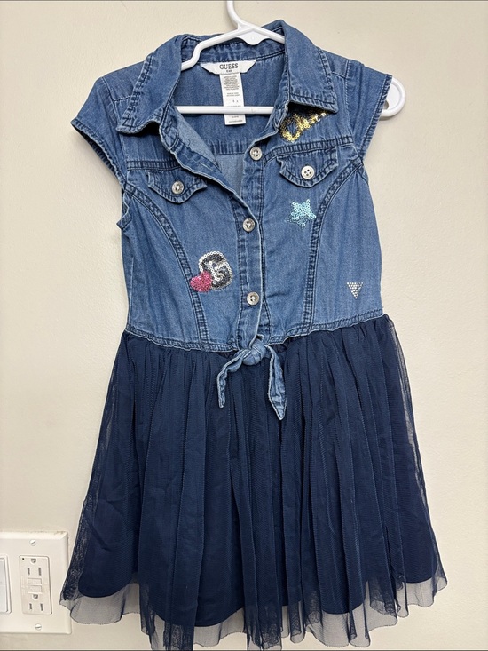 Guess Other - GUESS Denim Bodice with Navy Tulle Skirt Girls Dress